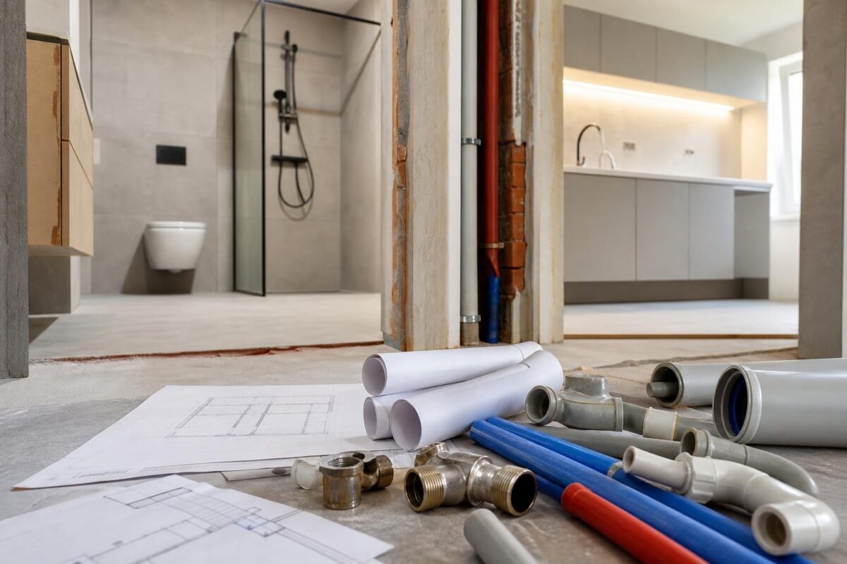 Impianto idraulico in ristrutturazione: cosa pianificare per bagno, cucina e scarichi